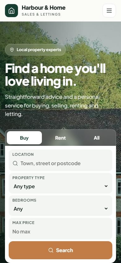 Homepage on a mobile phone